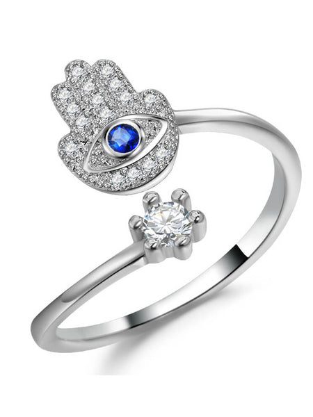 Stainless Steel Geometric Evil Eye Ring