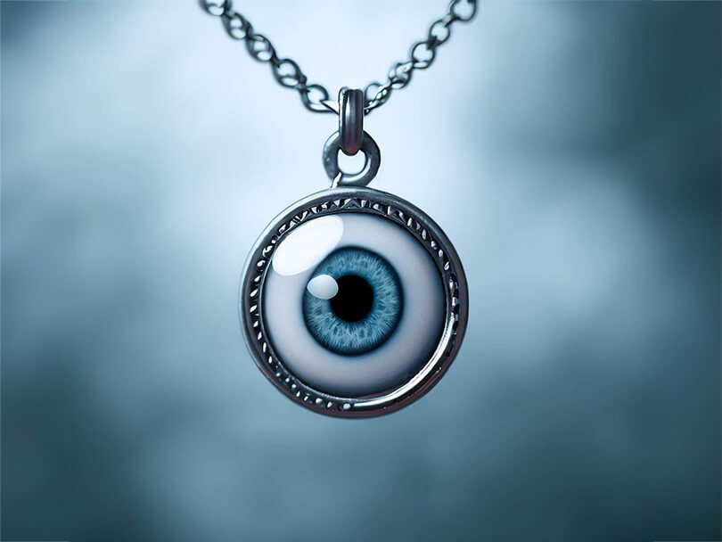 A Captivating Grey Evil Eye Necklace