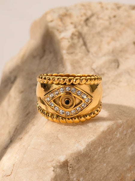 Stainless Steel Evil Eye Ring
