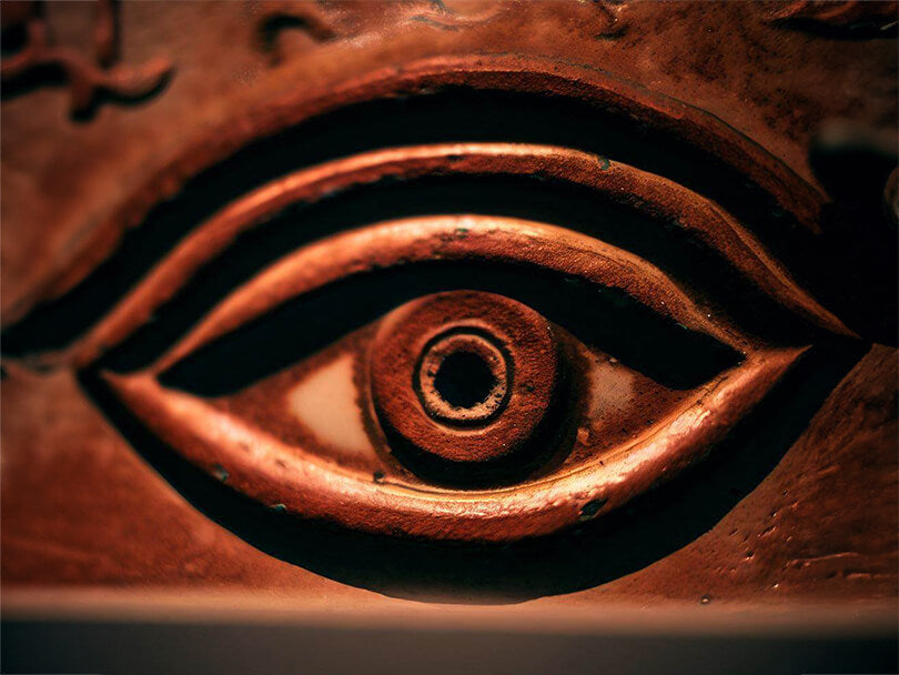 Ancient Artifact With A Brown Evil Eye Symbol
