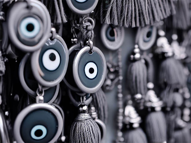 Grey Evil Eye Accessories