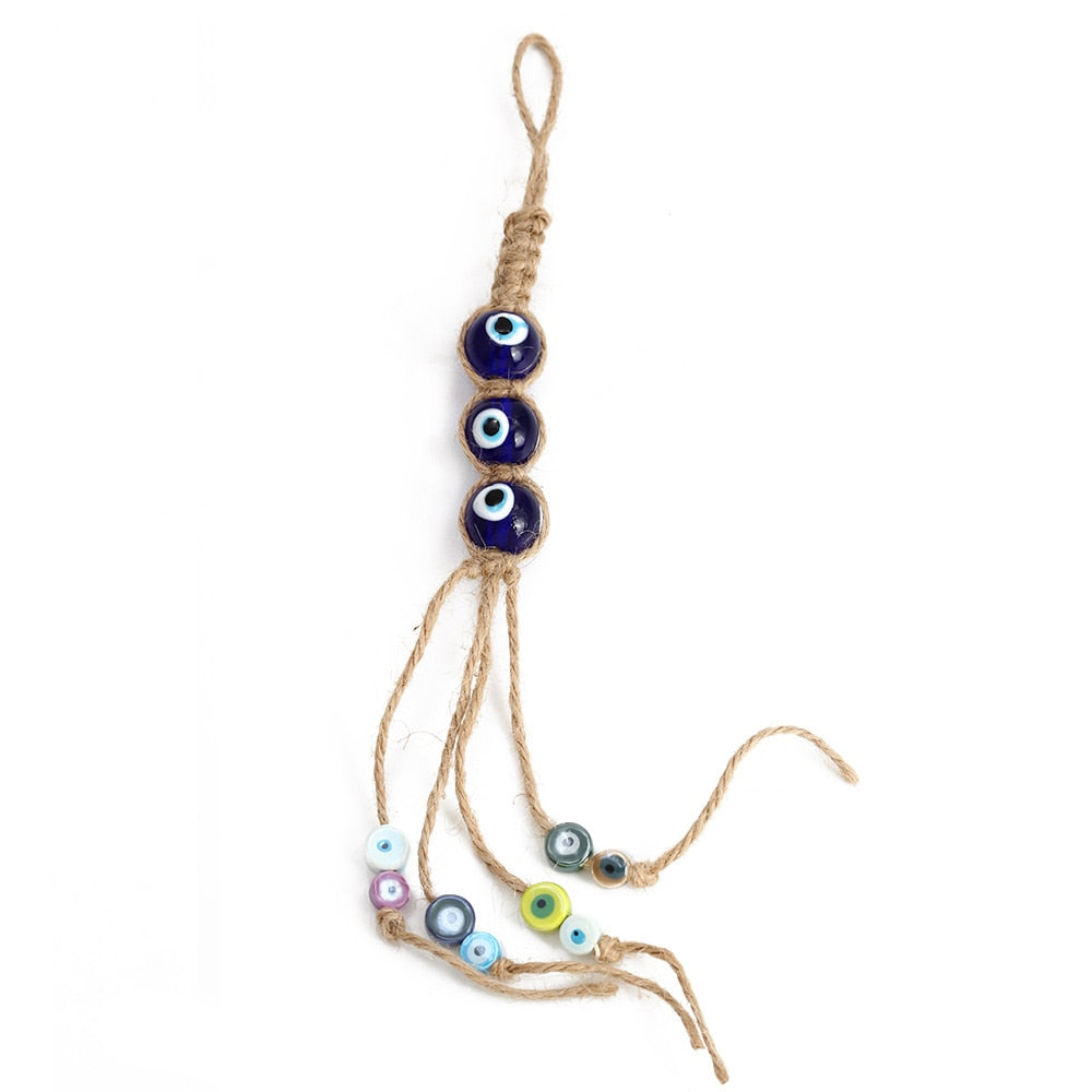 Exquisite Bohemian Glass Evil Eye Tassel Pendant: Ideal for Home, Car & Special Occasions