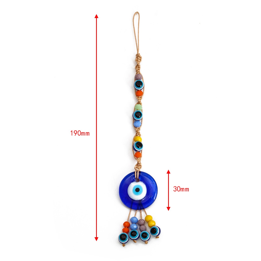 Chic Glass Evil Eye Beaded Pendant: Boho Elegance for Home & On-the-Go