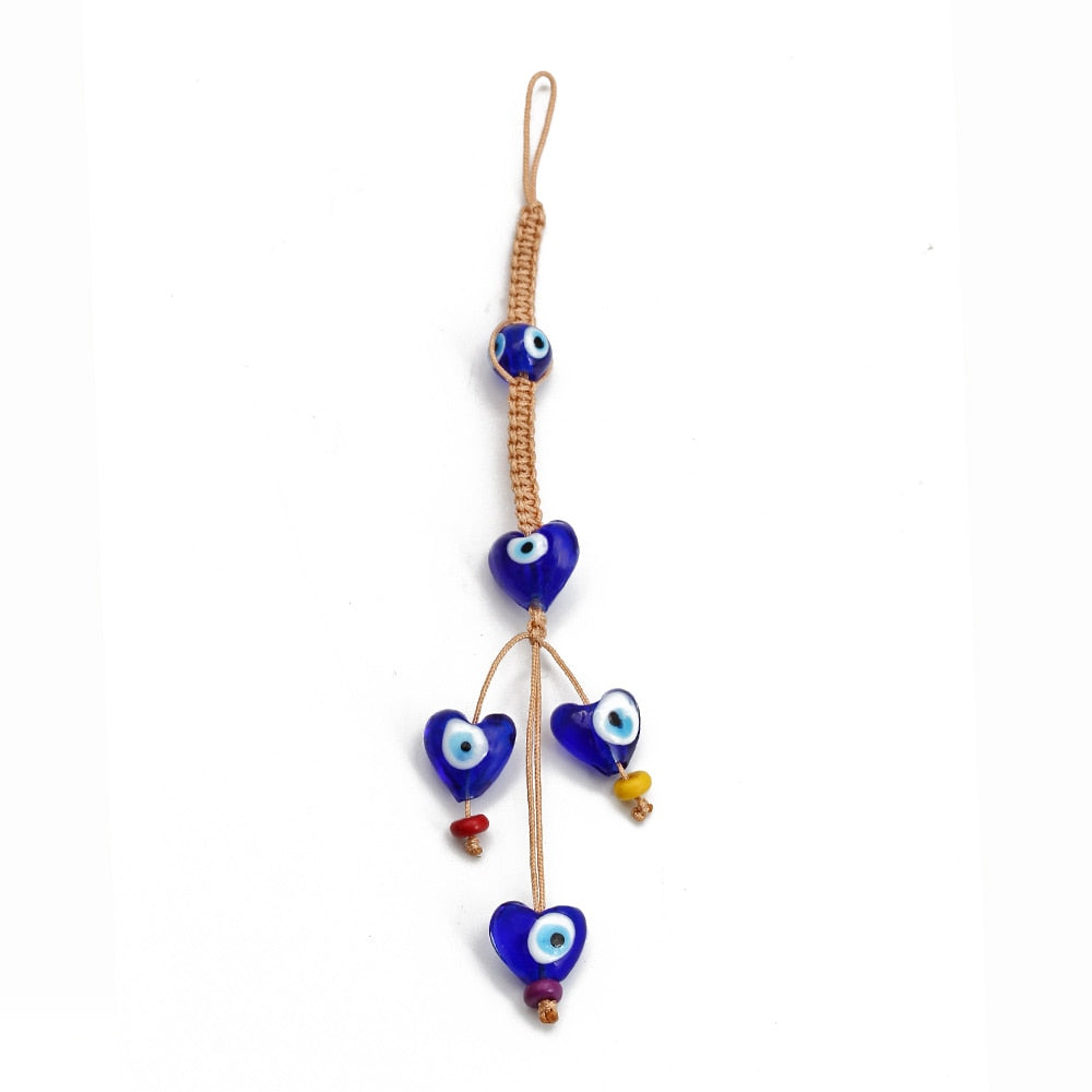 Chic Glass Evil Eye Beaded Pendant: Boho Elegance for Home & On-the-Go