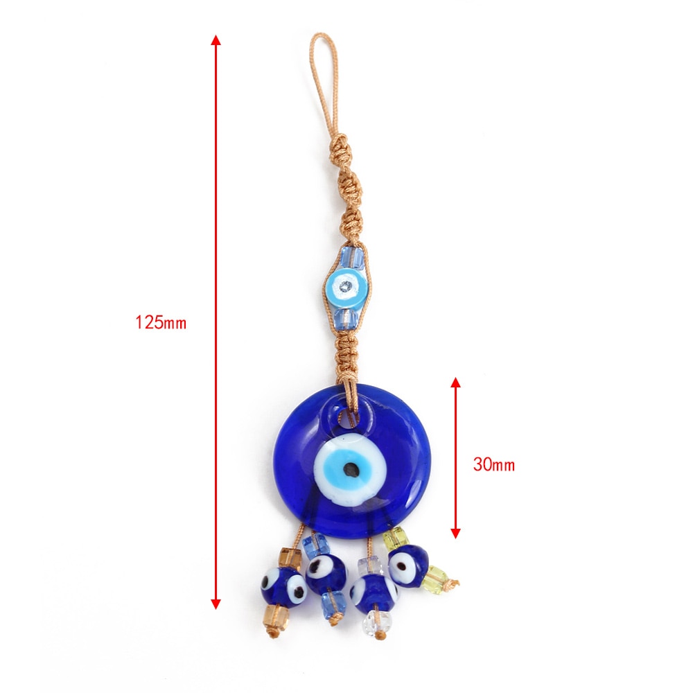 Chic Glass Evil Eye Beaded Pendant: Boho Elegance for Home & On-the-Go