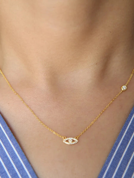 Sterling Silver Evil Eye Necklace