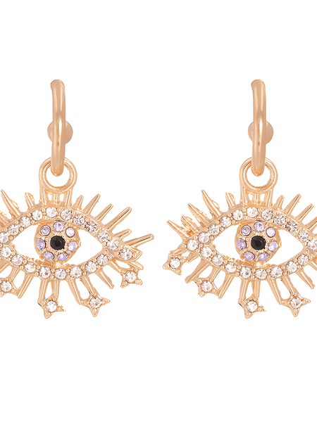 Mesmerizing Vintage Evil Eye Drop Earrings with Crystal Accents