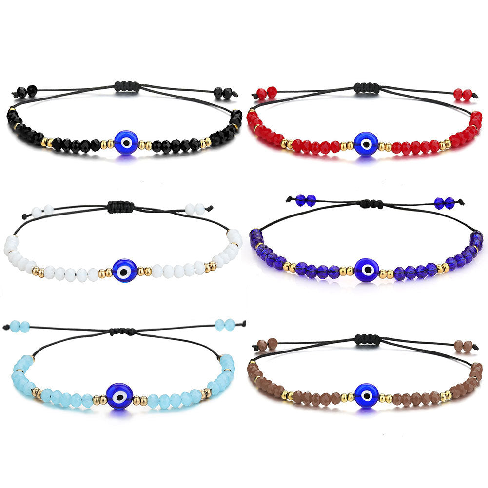 Exquisite Handmade Bracelet - Evil Eye Charm, Colorful Beads - Unisex Design Perfect for Parties, Gifting, and Special Occasions