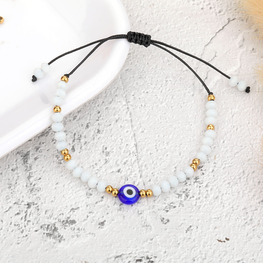 Exquisite Handmade Bracelet - Evil Eye Charm, Colorful Beads - Unisex Design Perfect for Parties, Gifting, and Special Occasions