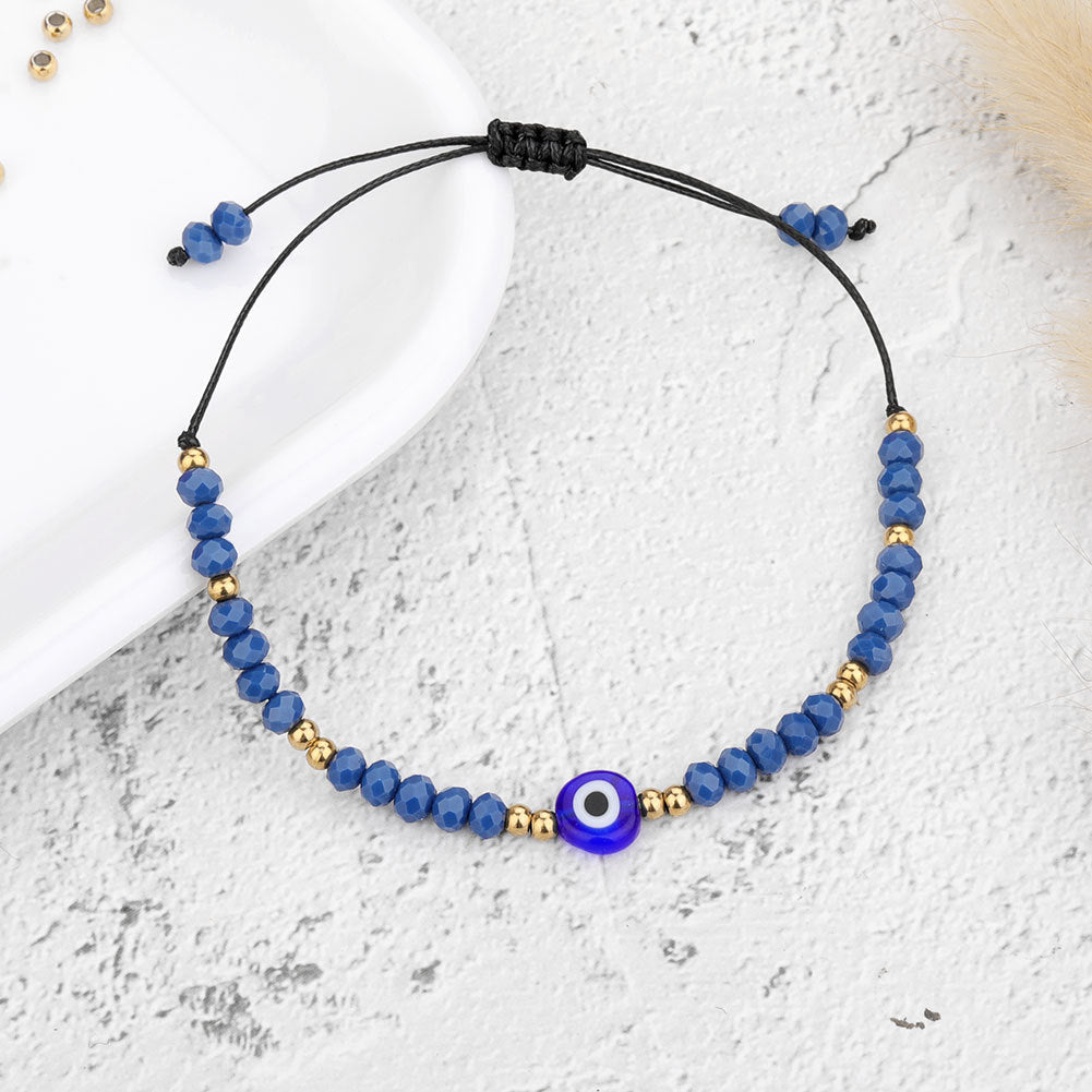 Exquisite Handmade Bracelet - Evil Eye Charm, Colorful Beads - Unisex Design Perfect for Parties, Gifting, and Special Occasions