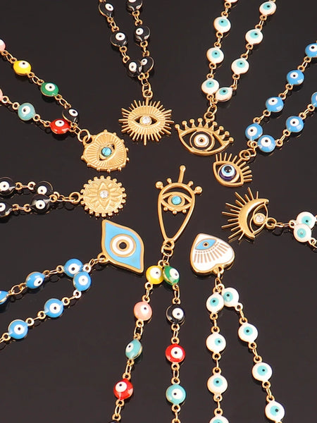 Enamel Evil Eye Necklace