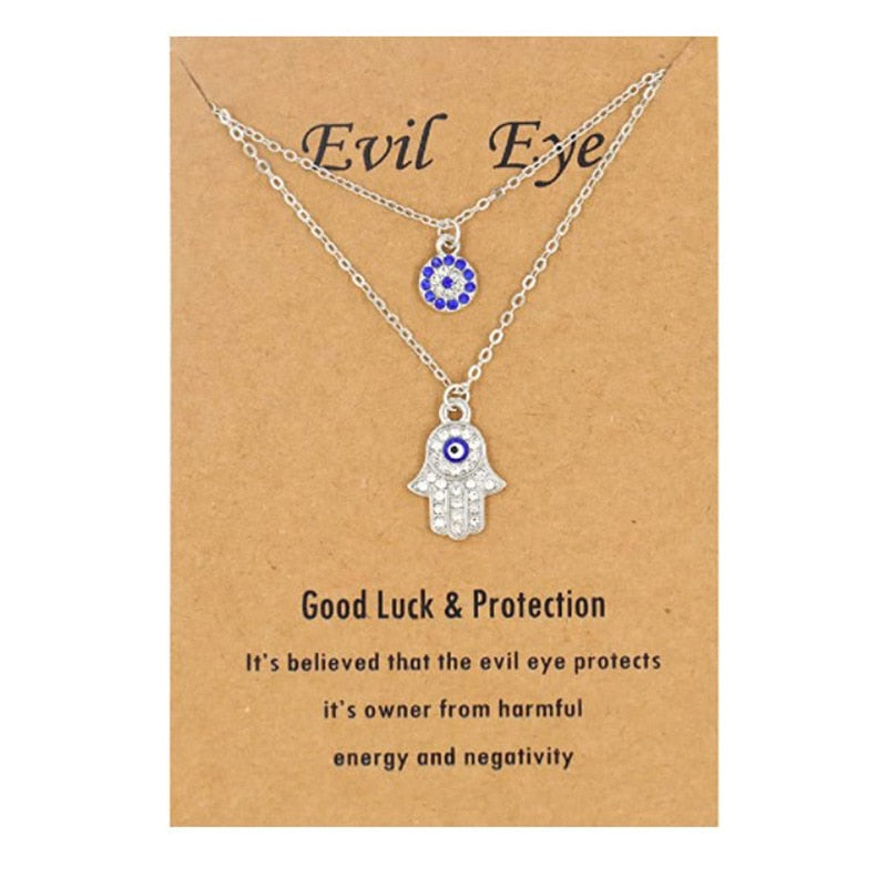 Mystical Turkish-Inspired Evil Eye and Hamsa Hand Zirconia Pendant Choker Necklace - Dainty, Lucky Charm Jewelry for Women and Girls