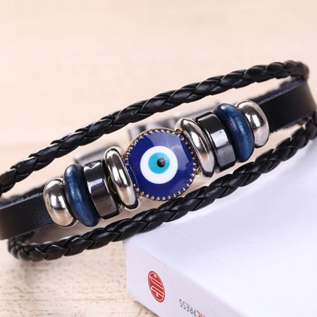 Evil Eye leather bracelet