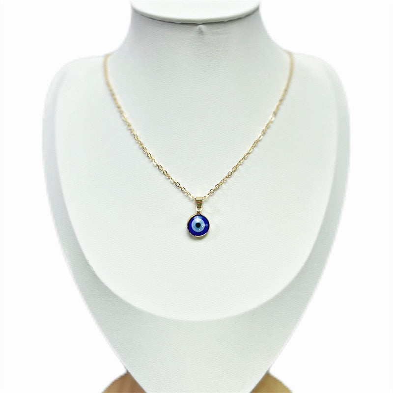 Crystal Blue Pendant Necklace
