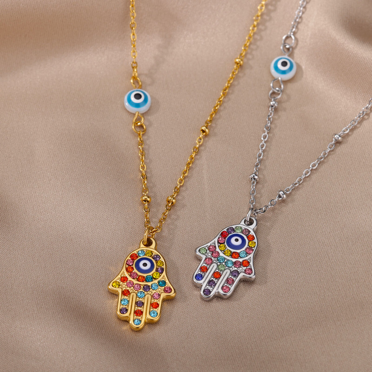 Turkish Evil Eyes Crystal Blue Pendant