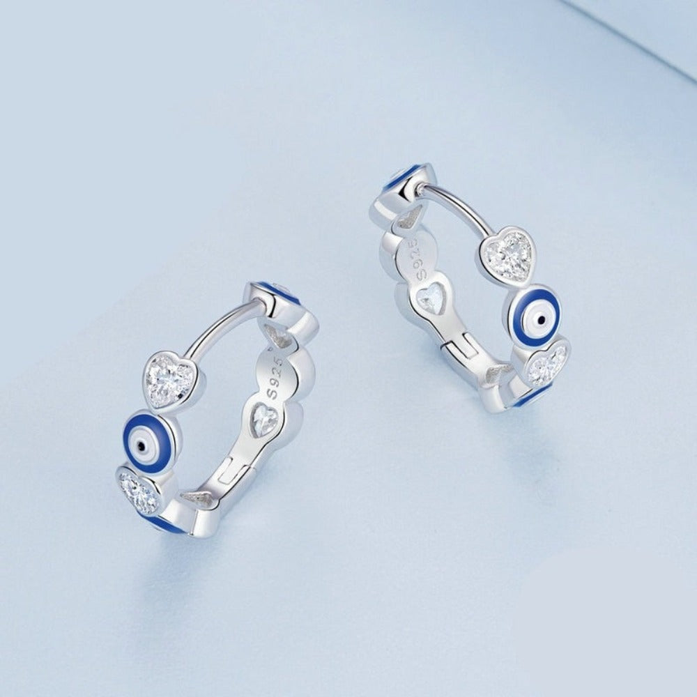 Blue Evil Eye Earrings