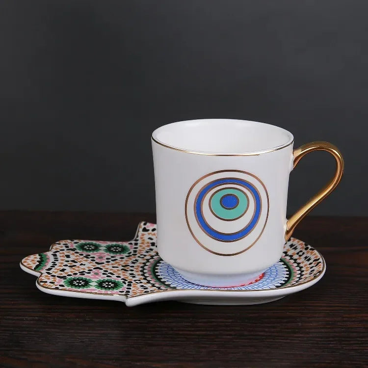 Hamsa hand coffee saucer