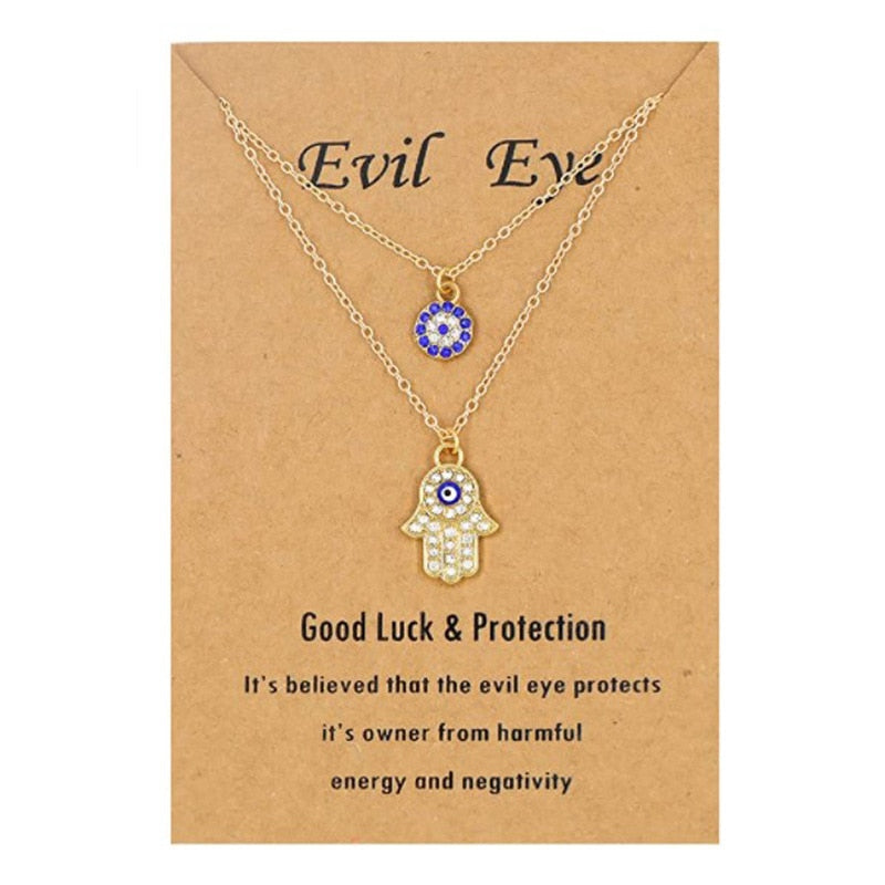 Mystical Turkish-Inspired Evil Eye and Hamsa Hand Zirconia Pendant Choker Necklace - Dainty, Lucky Charm Jewelry for Women and Girls