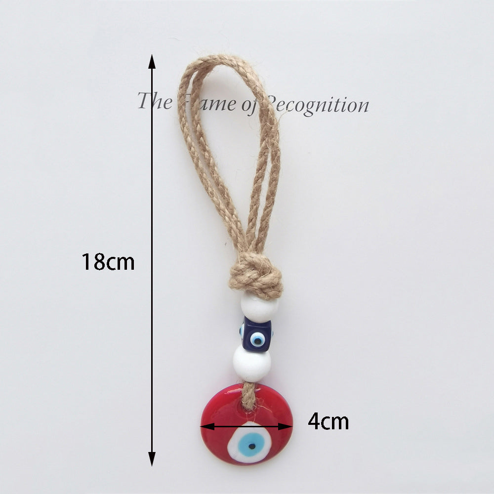 Turkish Evil Eye Glass Beads Macrame Wall Hanging for Home Decor and Protection