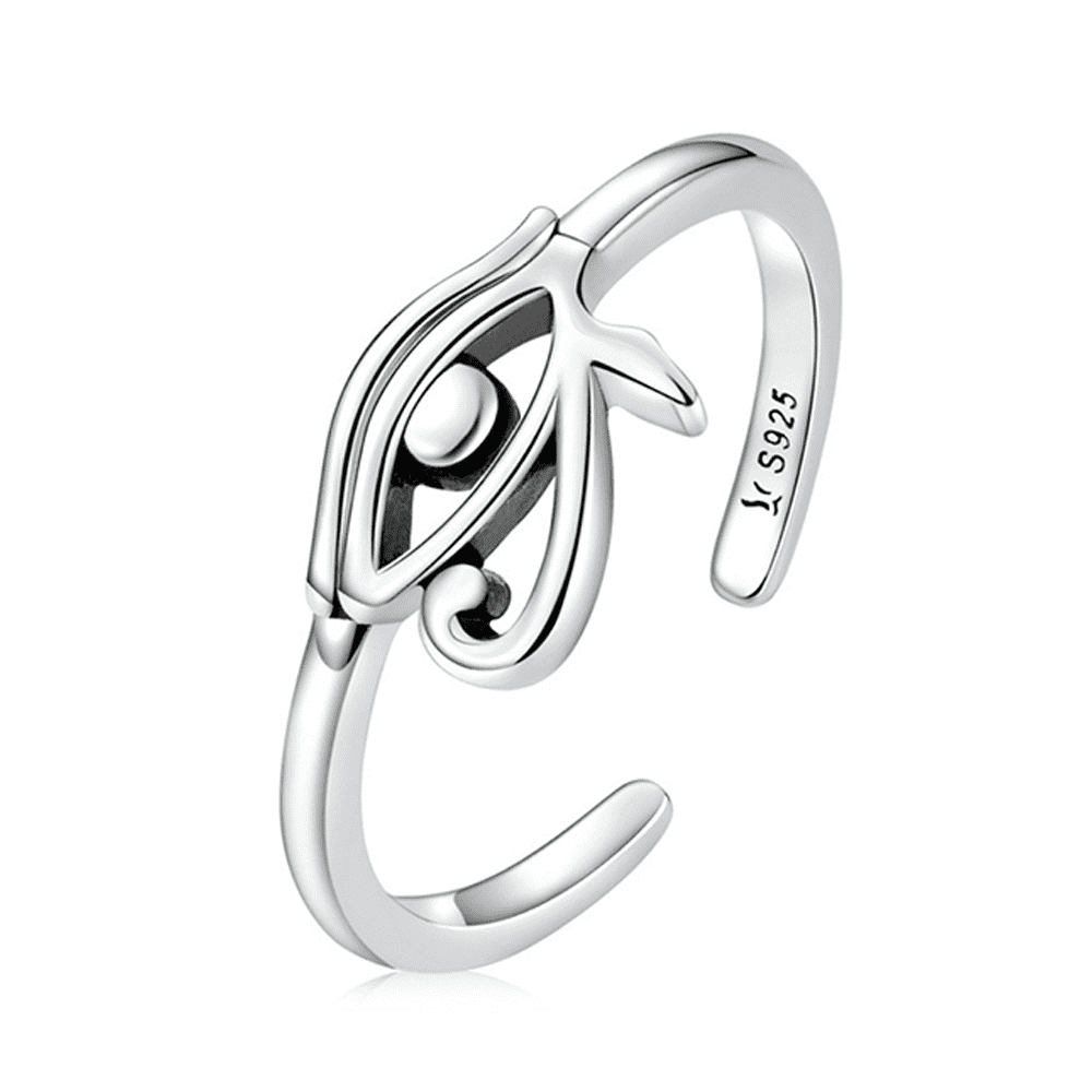 925 Real Silver Evil‘s Eye Simple Rings For Women Opening Rings Personalized Fine Jewelry Gift