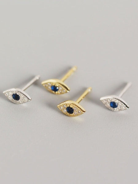 Sterling silver demon eye earrings