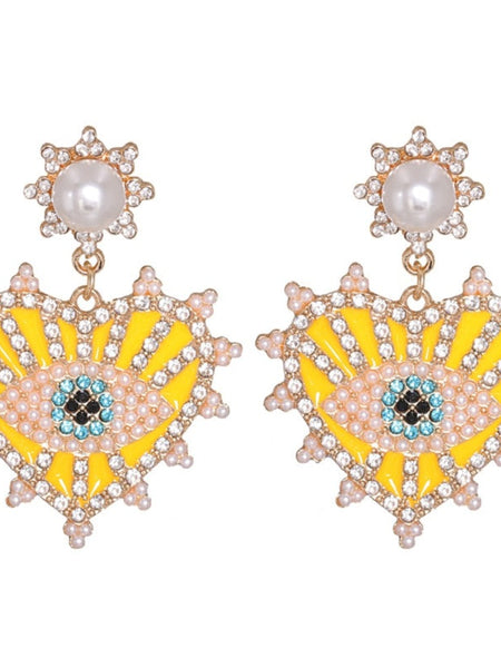 Vintage evil eye drop earrings