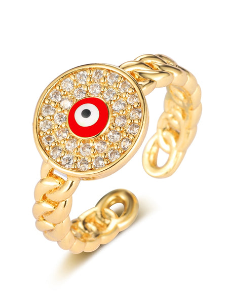 Rainbow cubic zirconia ring