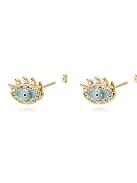 Gold-Plated Demon Eye Earrings