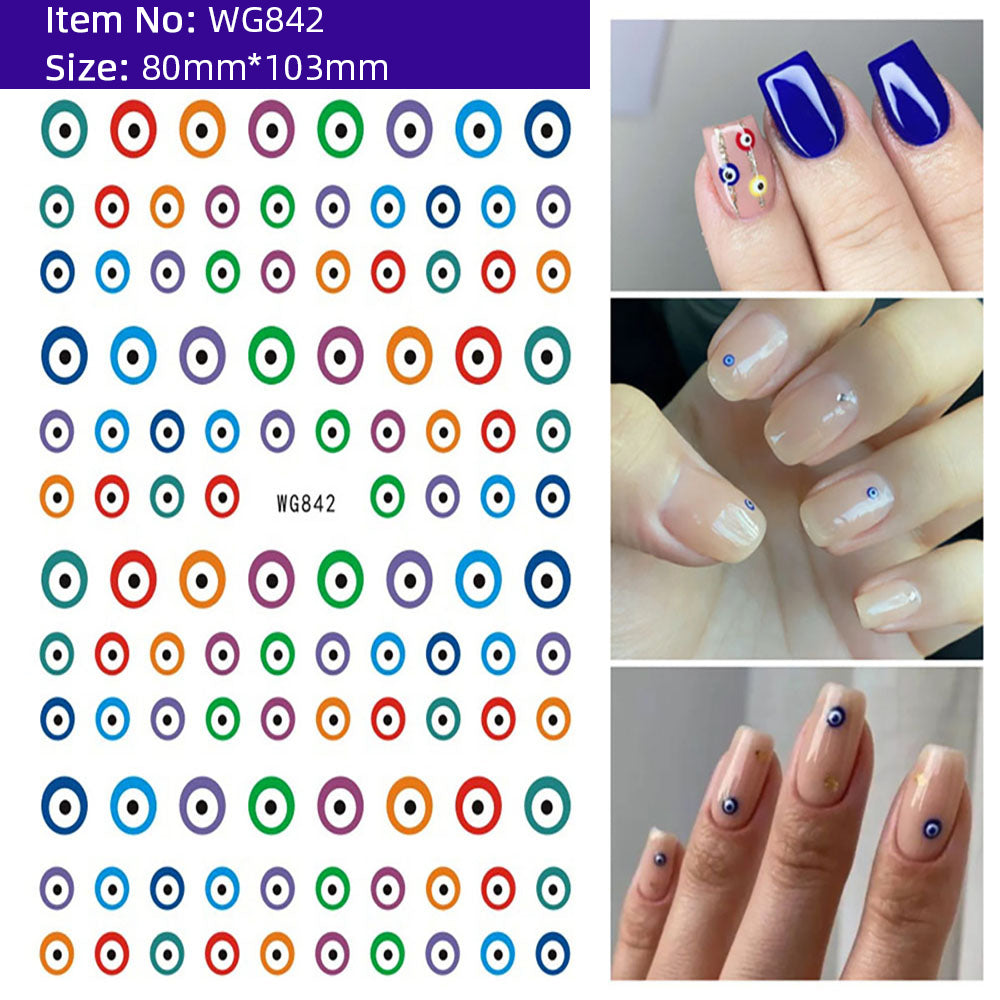 Unique Evil Eye Nail Art Design - Stylish & Eye-Catching Turkish Blue Evil Eye Nail Stickers