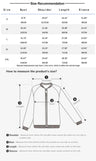 Hoodie size chart with garment measurements in centimeters and inches