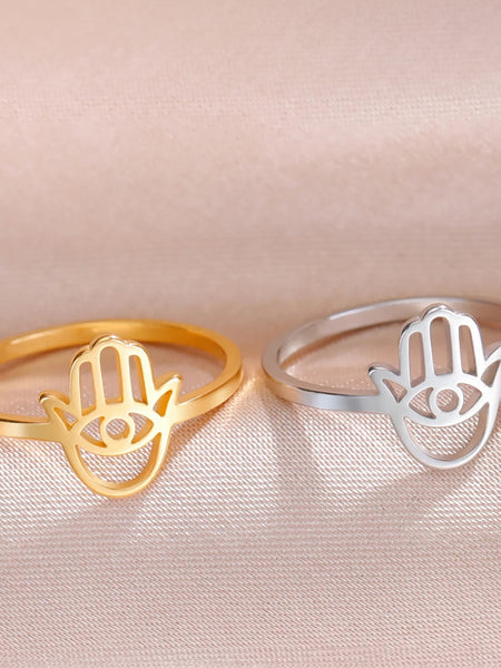 Evil Eye Hamsa Ring