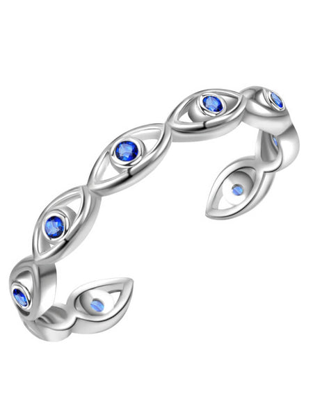 Zircon Geometric Evil Eye Ring
