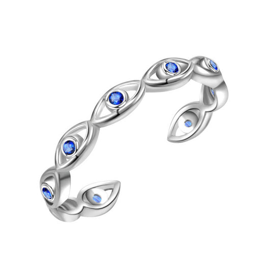 Zircon Geometric Evil Eye Ring