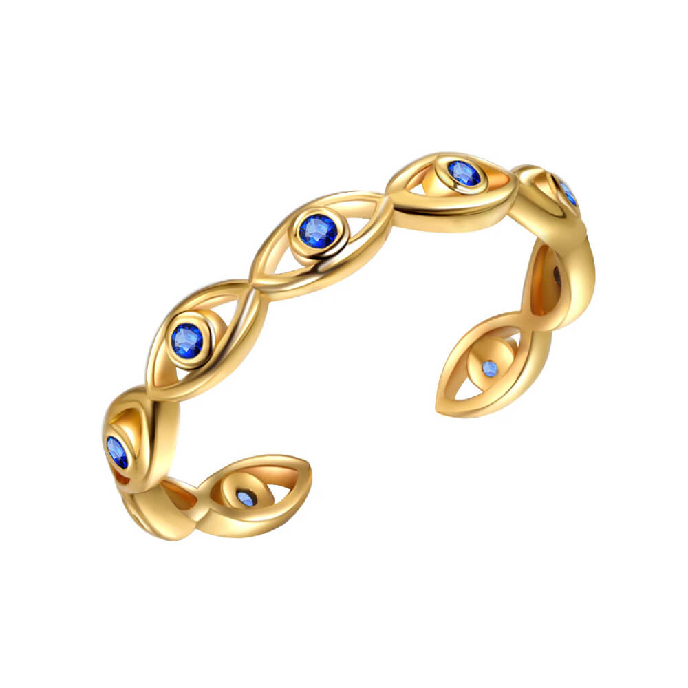 Women's Sparkling Evil Eye Ring