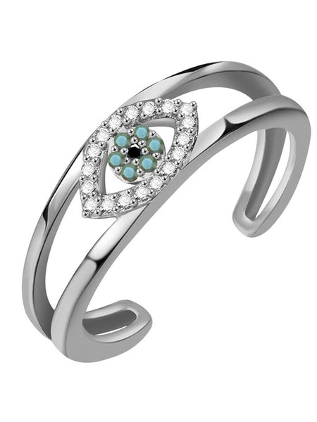 Geometric Turkish Eye Ring