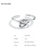 925 sterling silver adjustable evil eye ring with size, weight and material details
