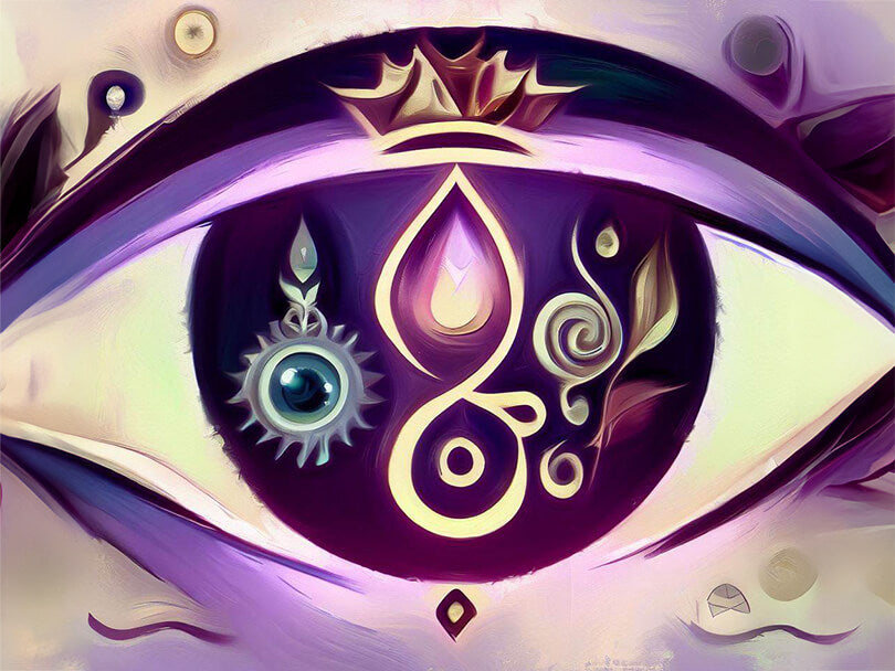 Artistic Image Of A Lavender Evil Eye Representing Protection