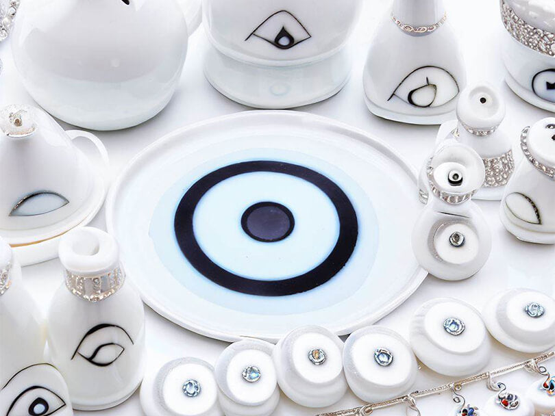 Assorted White Evil Eye Items