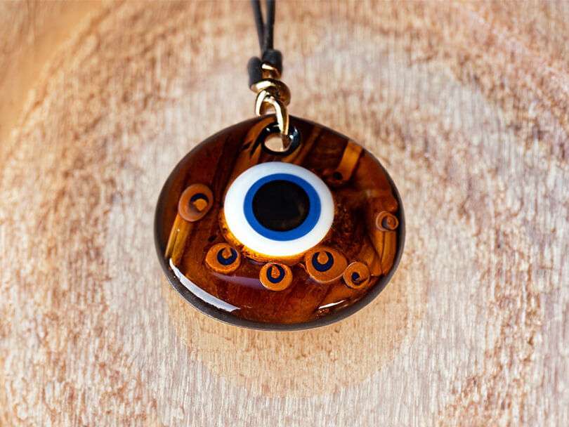 Close-Up Of A Brown Evil Eye Amulet