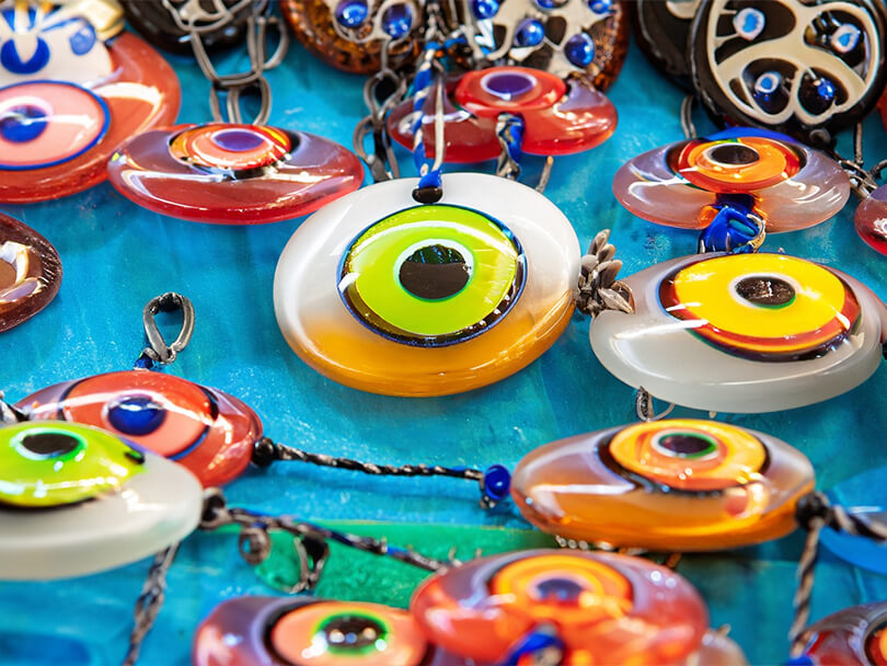 Different Colors Of Multicolored Evil Eye Talismans
