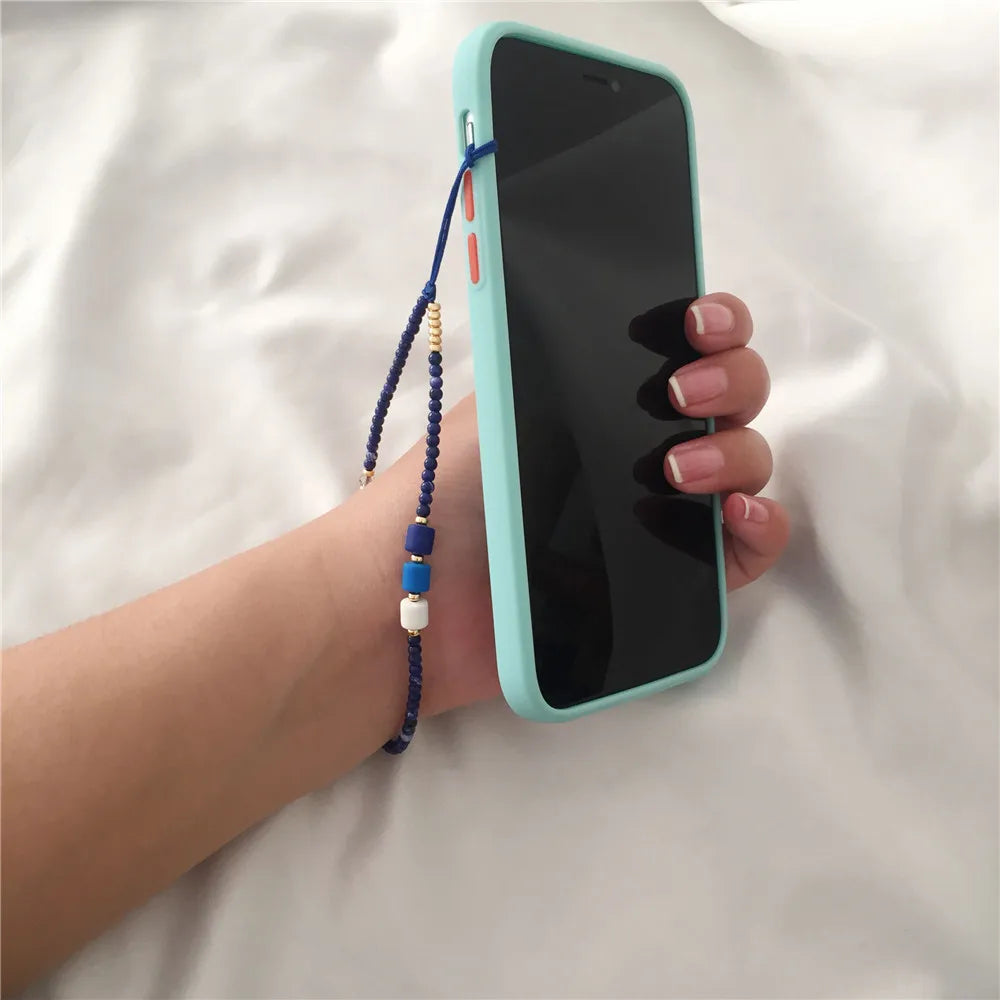 Glass bead phone strap
