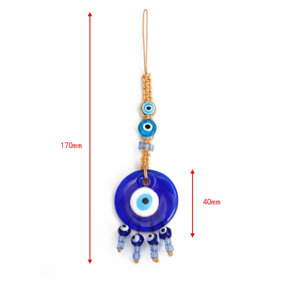 Chic Glass Evil Eye Beaded Pendant: Boho Elegance for Home & On-the-Go