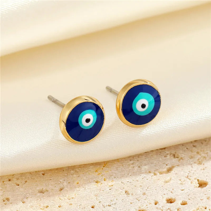 Blue Enamel Earrings