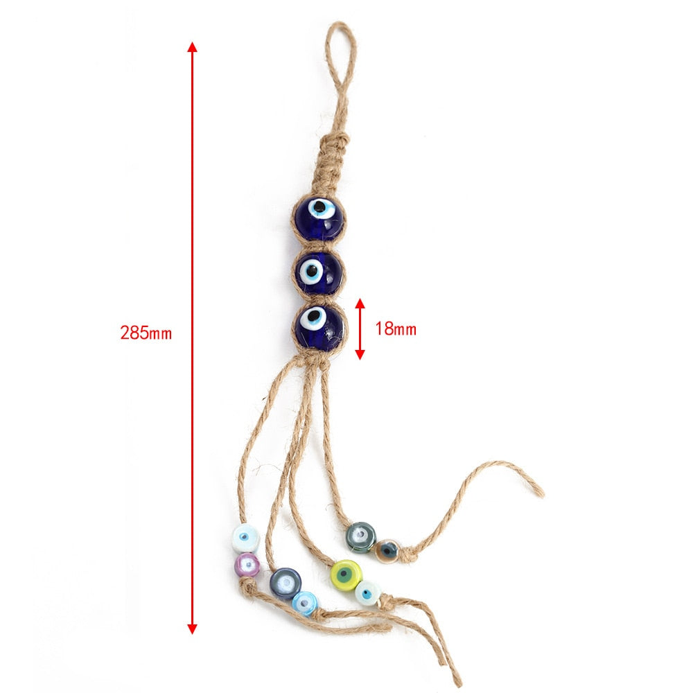 Exquisite Bohemian Glass Evil Eye Tassel Pendant: Ideal for Home, Car & Special Occasions