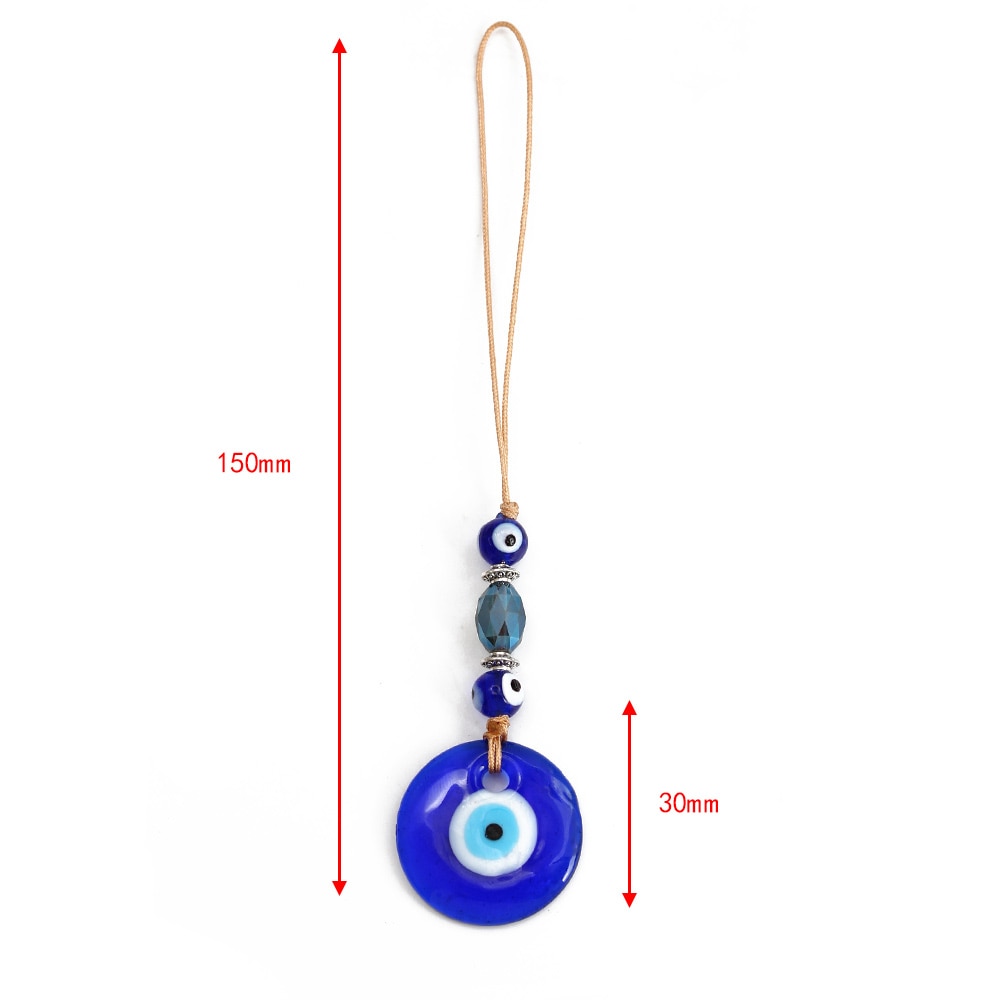 Chic Glass Evil Eye Beaded Pendant: Boho Elegance for Home & On-the-Go
