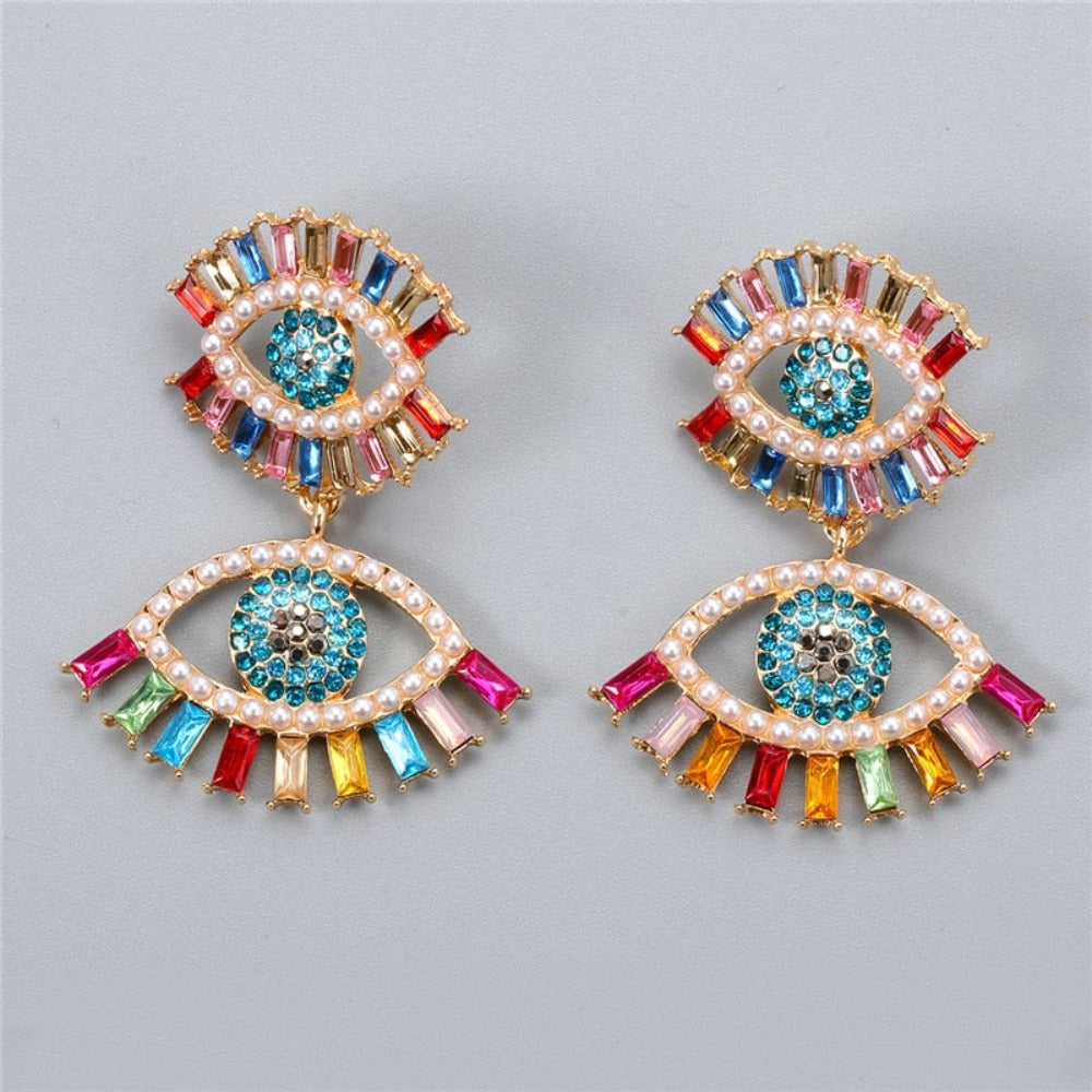 Fashionable evil eye earrings