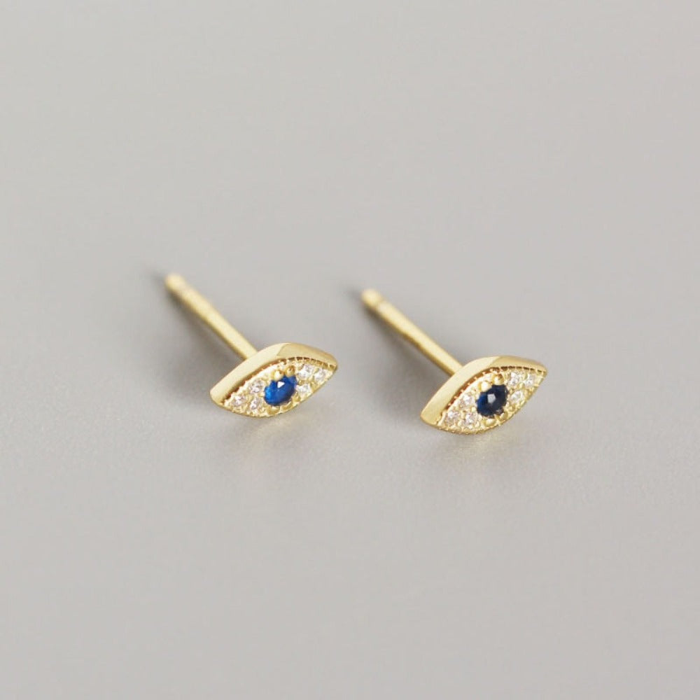 Pave blue zircon studs