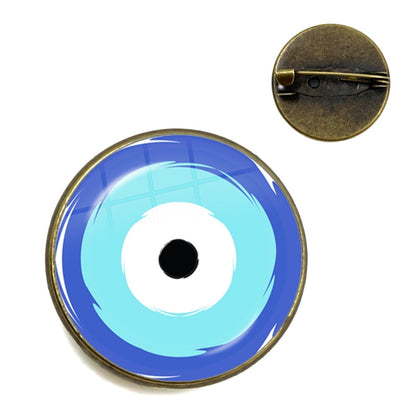 Evil Eye Gallery Exclusive: Unisex Round Evil Eye Brooch with Zinc Alloy – Ideal Fashion Gift