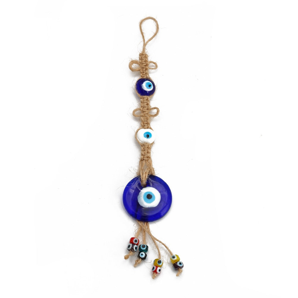 Exquisite Bohemian Glass Evil Eye Tassel Pendant: Ideal for Home, Car & Special Occasions