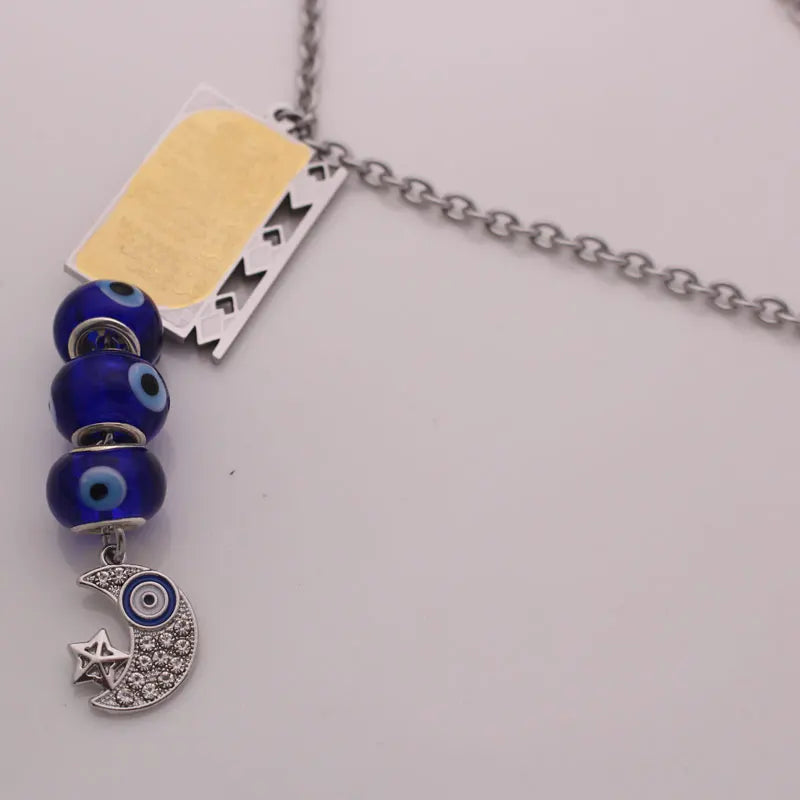 Crystal Stainless Steel Evil Eye Charm
